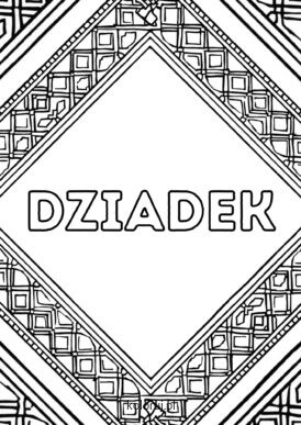 kolorowanka napis Dziadek w ramce