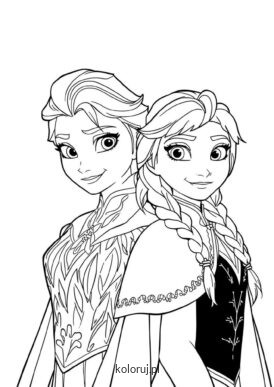 kolorowanka Elsa i Anna