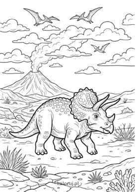 kolorowanka Triceratops