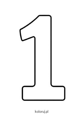 kolorowanka szablon cyfra 1