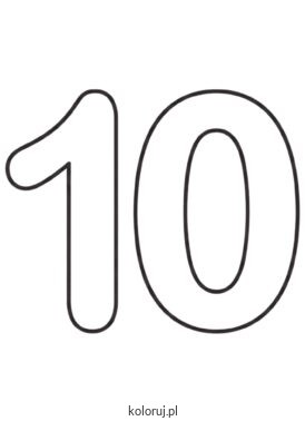 kolorowanka szablon cyfra 10