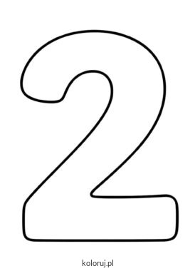 kolorowanka szablon cyfra 2