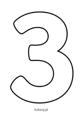 kolorowanka szablon cyfra 3