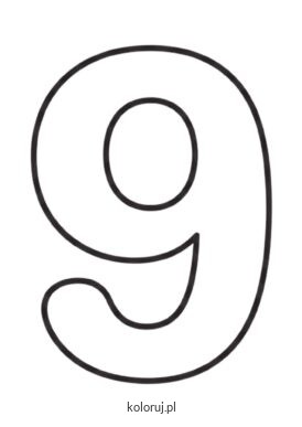 kolorowanka szablon cyfra 9