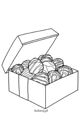 kolorowanka pudełko czekoladek