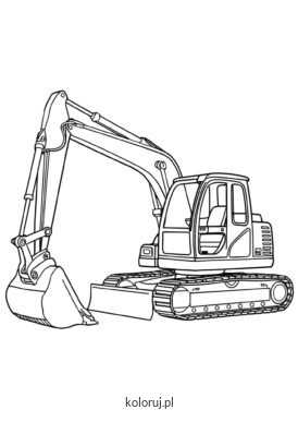 kolorowanka koparka gąsienicowa