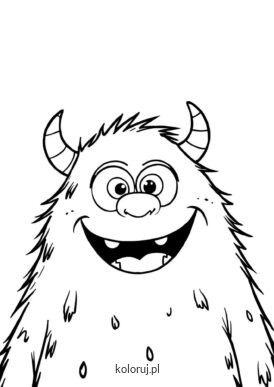 kolorowanka uśmiechnięty potworek