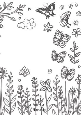 kolorowanka wiosenna łąka