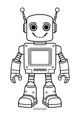 kolorowanka uśmiechnięty robot