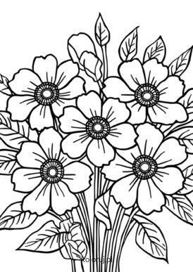 kolorowanka bukiet kwiatów
