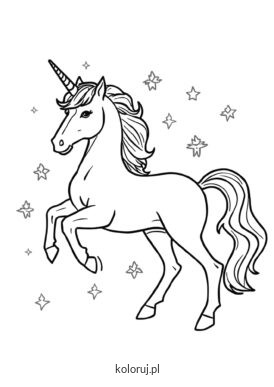 kolorowanki magiczne postacie jednorożec