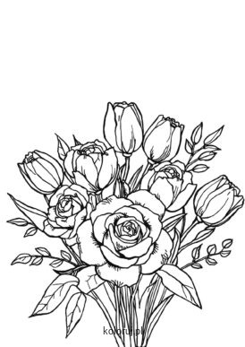 kolorowanka kwiaty